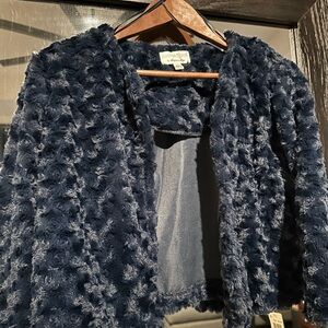 Signature by Robbie Bee Navy Teddy Jacket